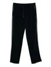 Tom Ford Piped-trim Velour Track Pants In Black