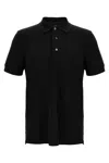 Tom Ford Black Short-sleeves Polo In Cotton Piquet Jersey