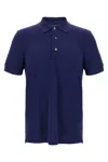 Tom Ford Blue Polo T-shirt With Embroidered Tone On Tone Logo In Cotton Man