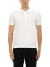 Tom Ford Textured White Pique Polo With Collared Neckline In White