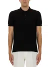 Tom Ford Black Short-sleeves Polo In Cotton Piquet Jersey