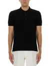 Tom Ford Mens Black Short-sleeve Lyocell-cotton Piquet Polo Shirt In Blue