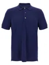 Tom Ford Blue Polo T-shirt With Embroidered Tone On Tone Logo In Cotton Man