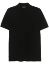 Tom Ford Pique Polo Shirt Ss Lyocell In Black
