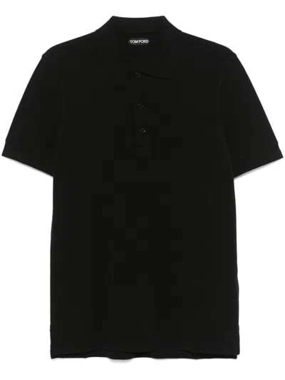 Tom Ford Piqué Polo Shirt In Black