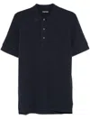 Tom Ford Black Short-sleeves Polo In Cotton Piquet Jersey Man In Blue