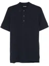 Tom Ford Black Short-sleeves Polo In Cotton Piquet Jersey Man In Blue