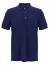 Tom Ford Front Button Placket Navy Blue Polo Shirt In Blue