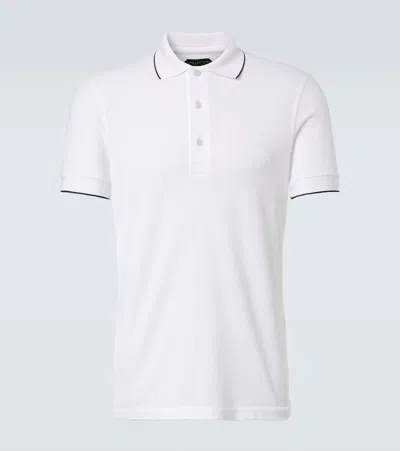 Tom Ford Lyocell Piquet Polo In White