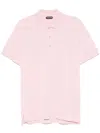 Tom Ford Classic Piquet Polo With Three-button Placket In Pink