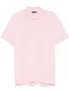 Tom Ford Classic Piquet Polo With Three-button Placket In Pink & Purple