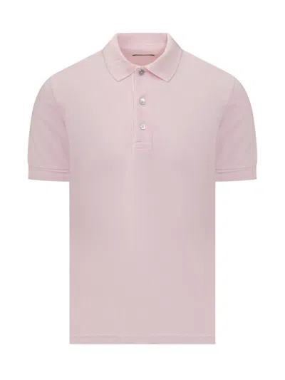 Tom Ford Piqué Polo Shirt In Quartz Pink