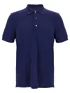 Tom Ford Blue Polo T-shirt With Embroidered Tone On Tone Logo In Cotton Man