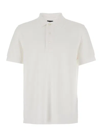 TOM FORD WHITE POLO SHIRT WITH CLASSIC COLLAR IN COTTON BLEND MAN
