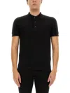 Tom Ford Black Short-sleeves Polo In Cotton Piquet Jersey