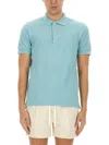 Tom Ford Plain Lyocell Polo In Blue