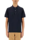 Tom Ford Black Short-sleeves Polo In Cotton Piquet Jersey Man In Blue