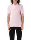 Tom Ford Classic Piquet Polo With Three-button Placket In Pink Quarz