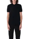 Tom Ford Black Short-sleeves Polo In Cotton Piquet Jersey Man
