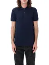 Tom Ford Black Short-sleeves Polo In Cotton Piquet Jersey Man In Blue