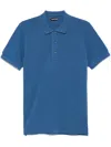 Tom Ford Logo Embroidered Short-sleeved Polo Shirt In Blue