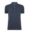 Tom Ford Blue Polo T-shirt With Embroidered Tone On Tone Logo In Cotton Man In Navy