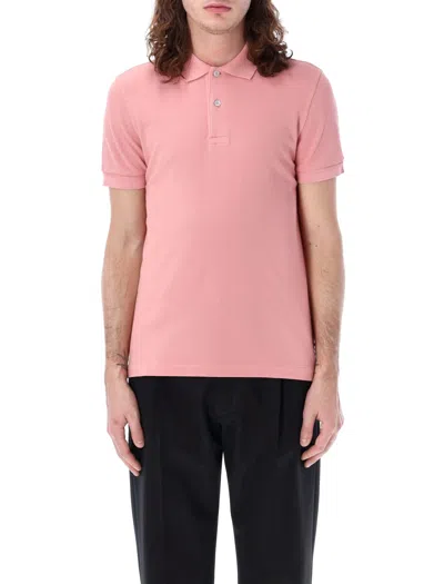 Tom Ford Piquet Polo Shirt In Pink