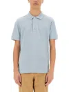 Tom Ford Light-blue Short-sleeves Polo In Cotton Piquet Jersey Man In White
