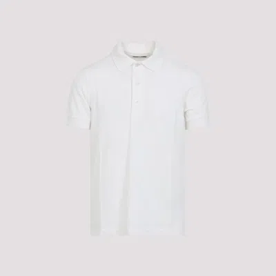 Tom Ford Short-sleeved Knitted Polo Shirt In White