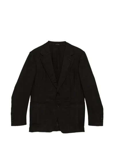 Tom Ford Plaid Blazer In Black