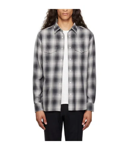 Tom Ford Plaid Long-sleeved Shirt In Gray