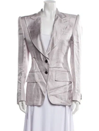 Pre-owned Tom Ford Plaid Print Blazer In Purple