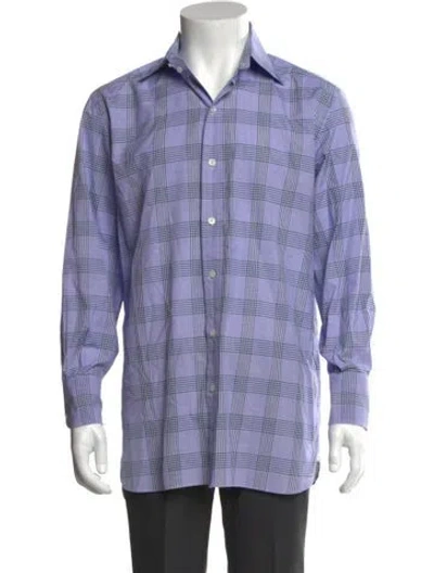Pre-owned Tom Ford Plaid Print Long Sleeve Shirt In Multi