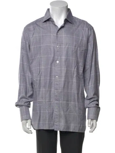 Pre-owned Tom Ford Plaid Print Long Sleeve Shirt In Neutral