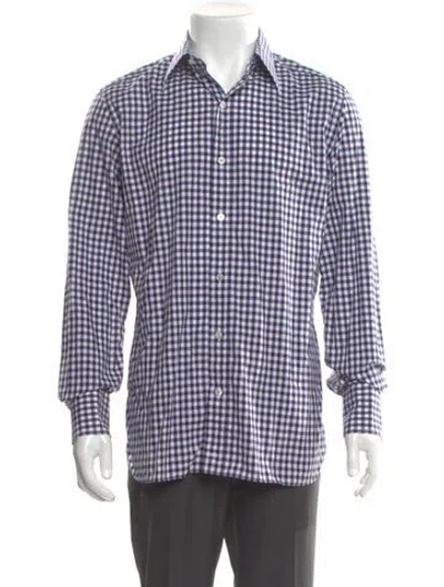 Pre-owned Tom Ford Plaid Print Long Sleeve Shirt In Neutral