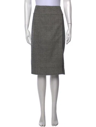 Pre-owned Tom Ford Plaid Print Midi Length Skirt In Black