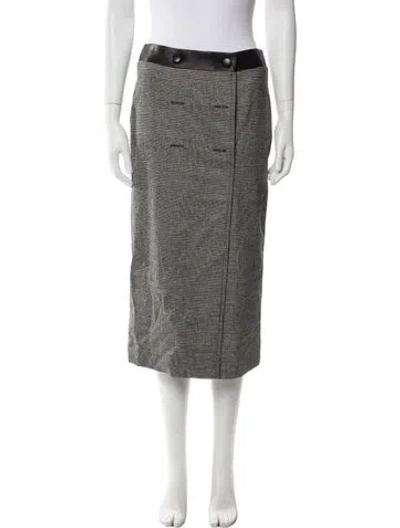Pre-owned Tom Ford Plaid Print Midi Length Skirt In Gray