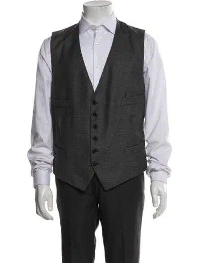 Pre-owned Tom Ford Plaid Print Suit Vest In Grey