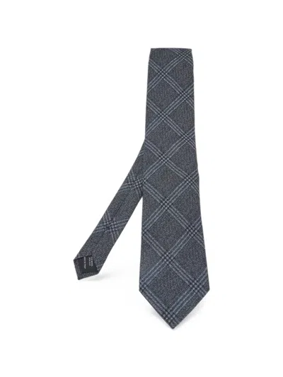 Pre-owned Tom Ford Plaid Tie In Blue