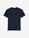 Tom Ford Blue Crew Neck T-shirt With Embroidered Logo In Cotton Blend Man In Blue