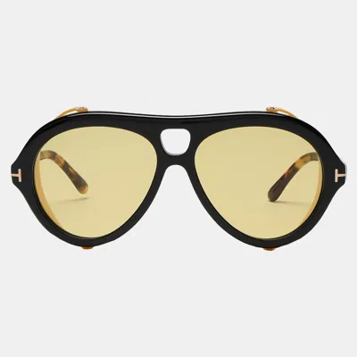 Pre-owned Tom Ford Plastic Sunglasses 60 In Yellow