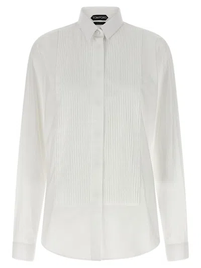 Tom Ford Plastron Shirt In White