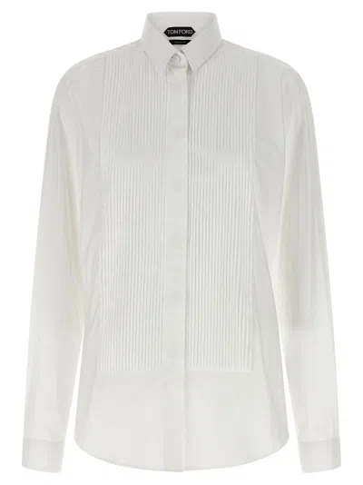 Tom Ford Plastron Shirt In White