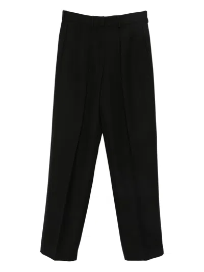 Tom Ford Pleat-detail Wide-leg Trousers In Black