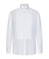 Tom Ford White Cotton Tuxedo Shirt With Pleated Plastron