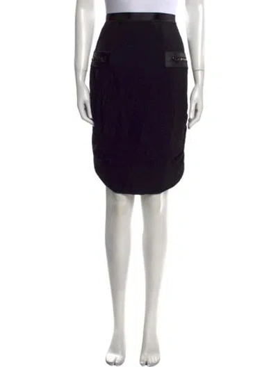 Pre-owned Tom Ford Pleated Accents Knee-length Skirt In Black