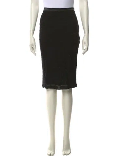 Pre-owned Tom Ford Pleated Accents Knee-length Skirt In Black