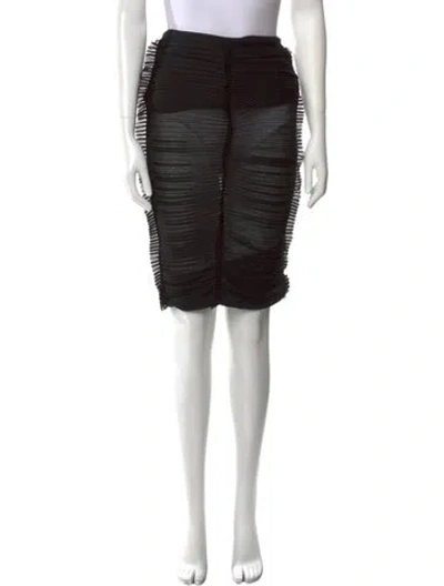 Pre-owned Tom Ford Pleated Accents Knee-length Skirt In Black