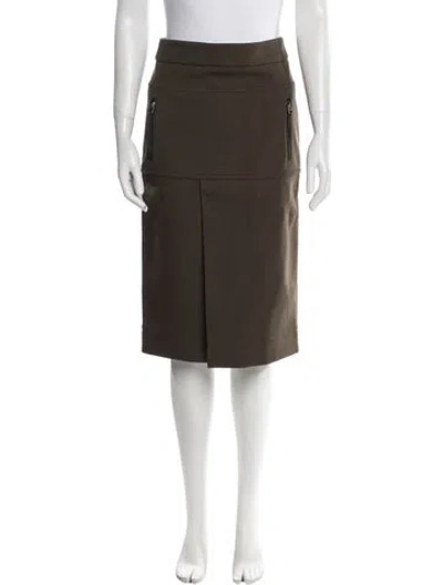 Pre-owned Tom Ford Pleated Accents Knee-length Skirt In Green