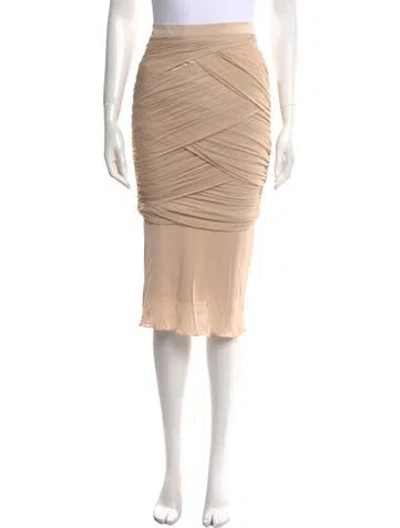Pre-owned Tom Ford Pleated Accents Knee-length Skirt In Neutral